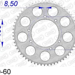 AFAM Tandwiel Achterzijde Aluminium 60T - 428