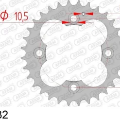 AFAM Tandwiel Achterzijde Staal 32T - 520