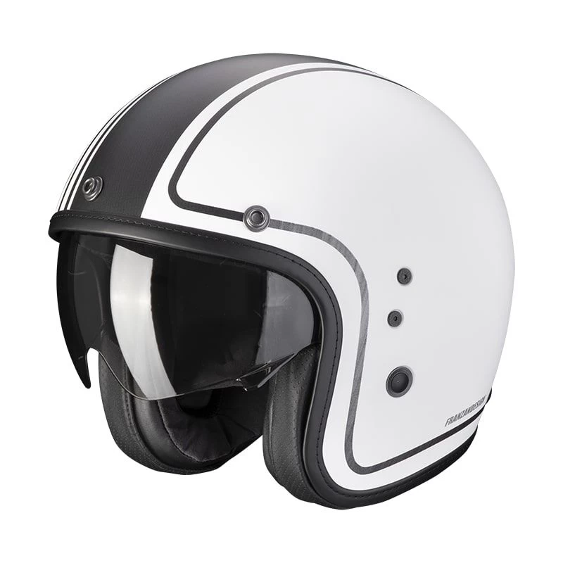 Scorpion Belfast Evo Retrol Motorhelm -Ktm-Verkoopwinkel scorpion belfast evo retrol blanc mat argent b7bc